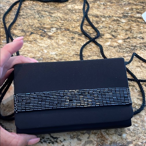 Vintage Elegant Black Beaded small Clutch - Picture 1 of 4